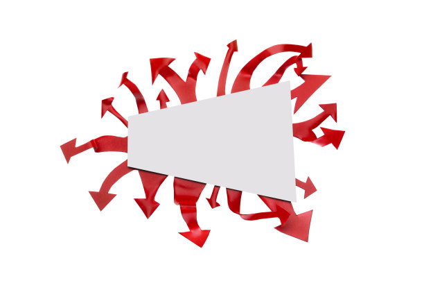 道具模型的空白标志与箭头孤立在白色背景。图片下载