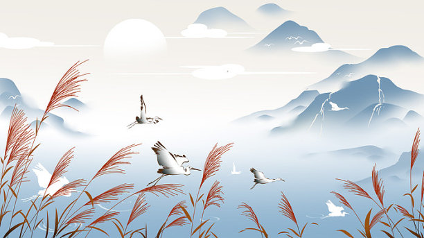 水墨唯美白露图片下载