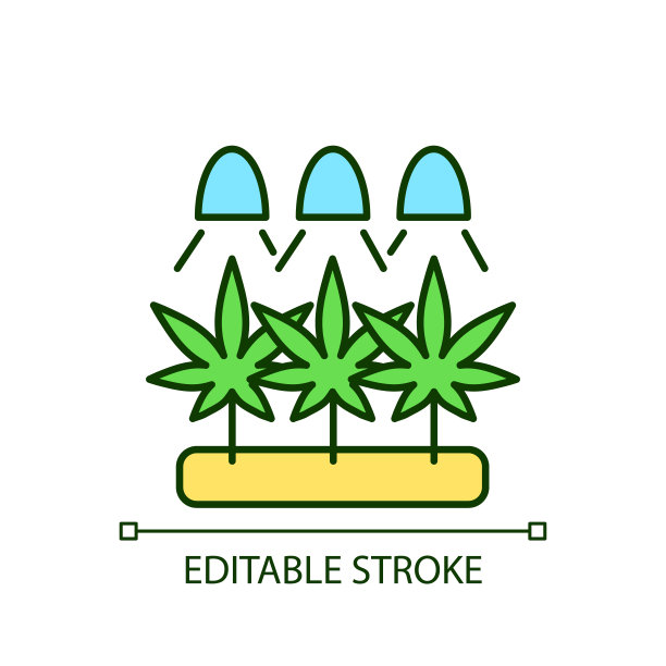 大麻种植的RGB颜色图标图片下载
