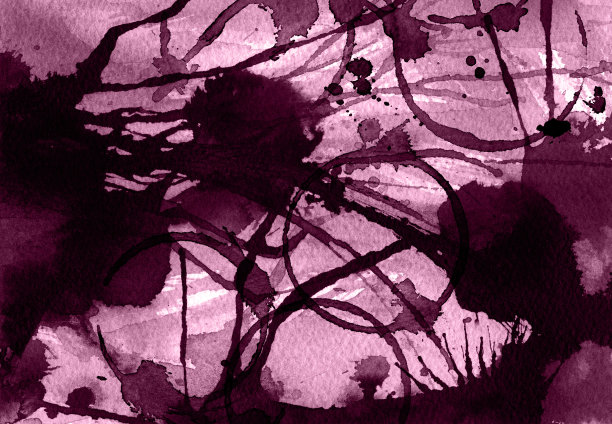 红酒颜色背景，酒杯上有圆形斑点。抽象的水彩背景。图片下载