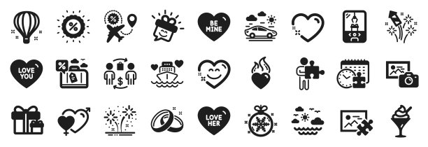 套假日图标，如起重机爪机，圣诞球，照片相机。向量图片下载