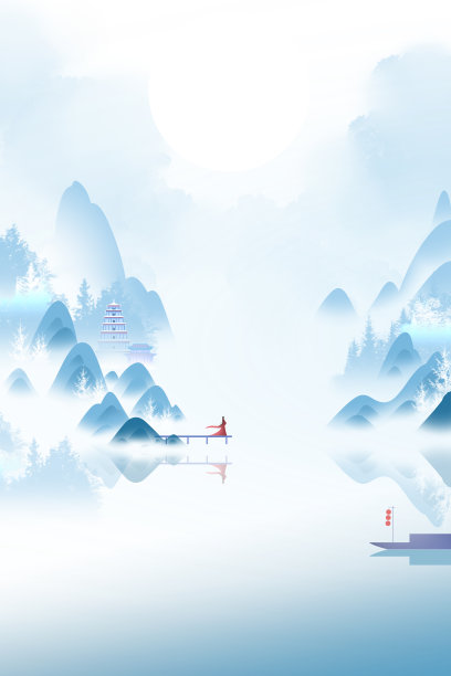 水墨山水冬图片下载