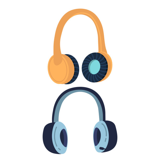 的耳机。矢量插图。在白色平面上绘出卡通图片下载