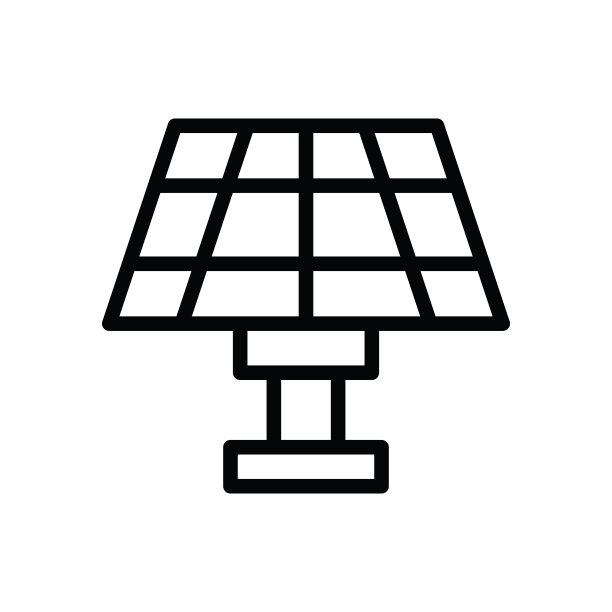 太阳能电池板线性图标图片下载