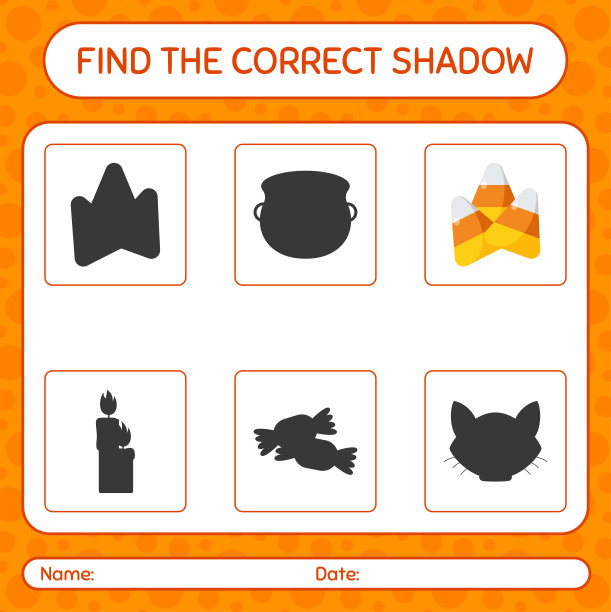 用玉米糖找到正确的阴影游戏。学龄前儿童的工作表，儿童活动表图片下载