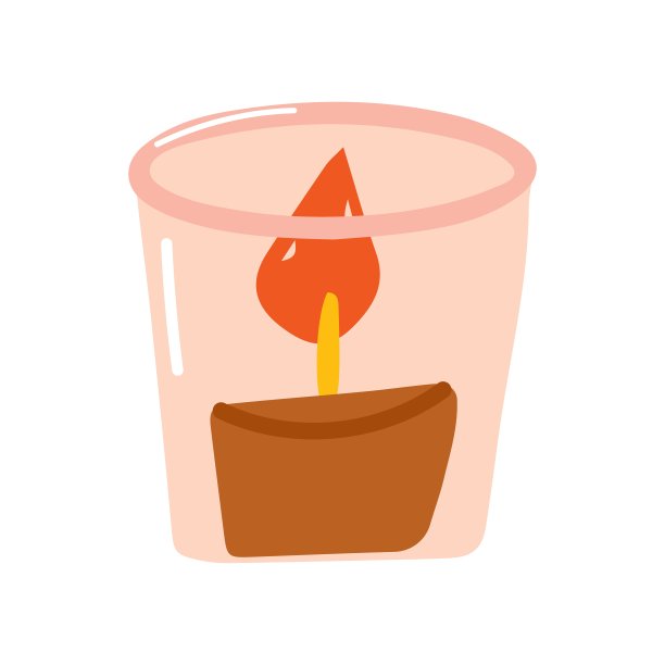 圣诞装饰蜡烛。芳香蜡烛在烛台，烛台和玻璃阁楼装饰。可爱的手绘hygge室内装饰。芳香疗法的节日装饰设计元素图片下载