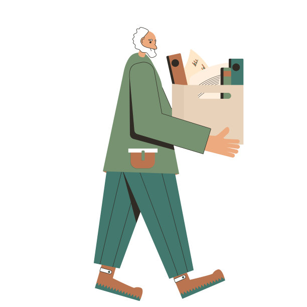 失业率。拿着一纸箱东西的男人。被解雇的经理在白色背景下被孤立。矢量插图。图片下载