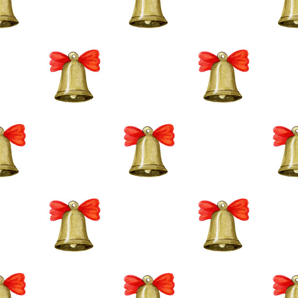 无缝模式与圣诞钟。图片下载