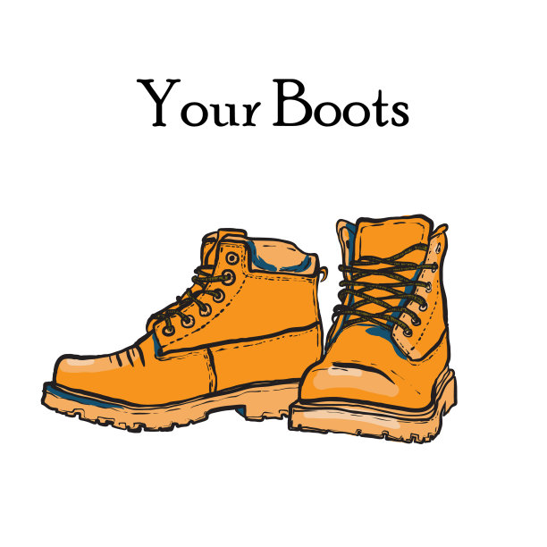 徒步鞋双孤立。手绘向量插图的潮人靴子图片下载