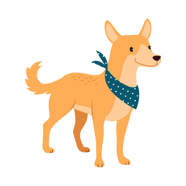 澳洲野狗作为澳大利亚动物与脖子手帕矢量插图图片下载