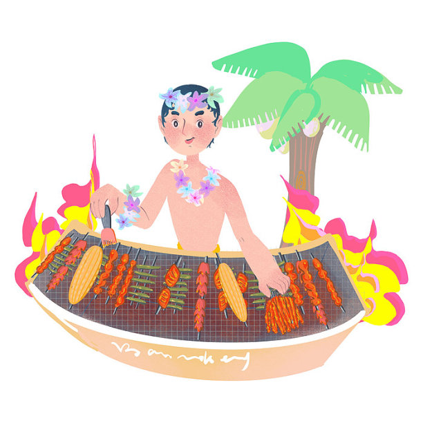 烧烤的人图片下载