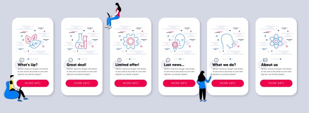 一套科学图标，如有机测试，咳嗽，服务。向量图片下载