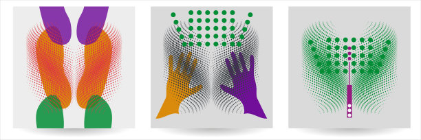 冠状病毒危险概念海报集。待在家里，带上手套和口罩，接种疫苗。抽象矢量插图的设计小册子，横幅，传单。图片下载