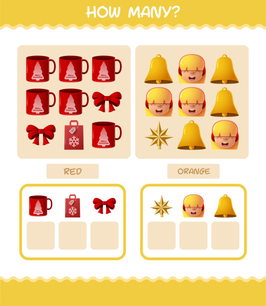 多少卡通圣诞节。计算游戏。学龄前儿童和幼儿的教育游戏图片下载