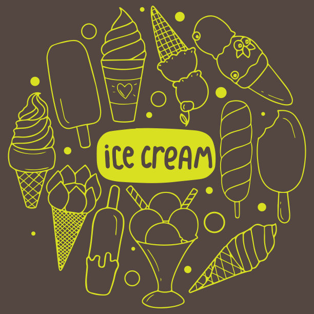 一套冰淇淋涂鸦图片下载