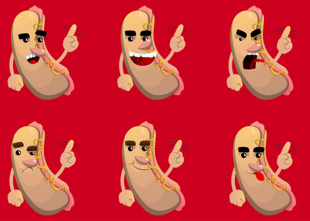 热狗用手指说不。图片下载