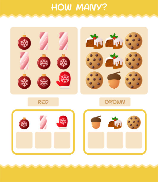多少卡通圣诞节。计算游戏。学龄前儿童和幼儿的教育游戏图片下载