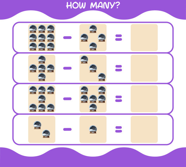 多少卡通玻璃雪球。计算游戏。学龄前儿童和幼儿的教育游戏图片下载