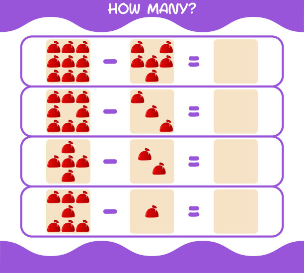 有多少卡通圣诞老人包。计算游戏。学龄前儿童和幼儿的教育游戏图片下载