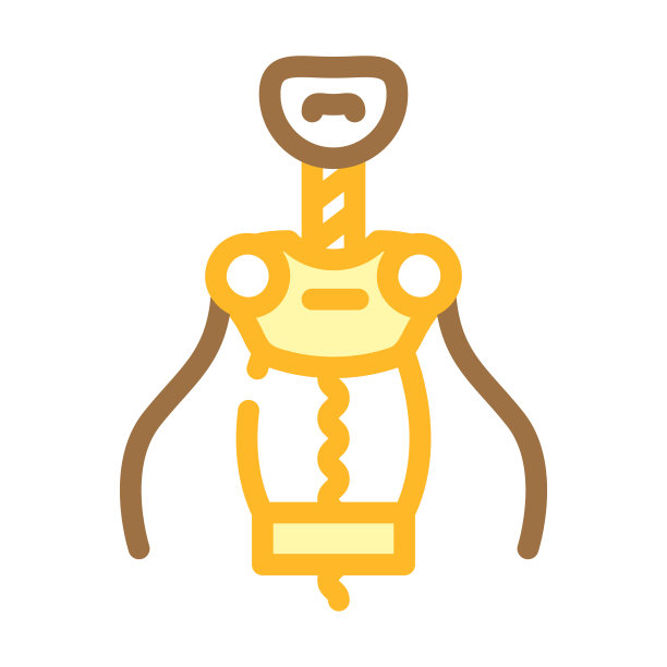 螺旋瓶塞工具颜色图标矢量插图图片下载