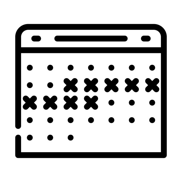 日历规划线图标矢量插图图片下载