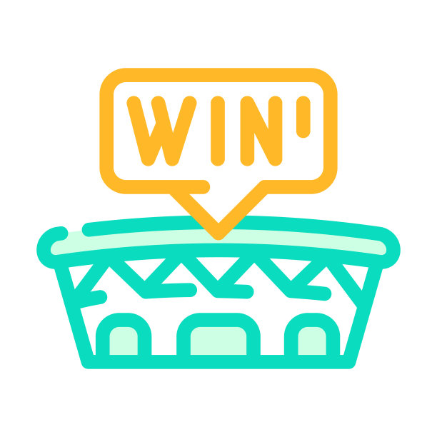 体育场体育建筑颜色图标矢量插图图片下载