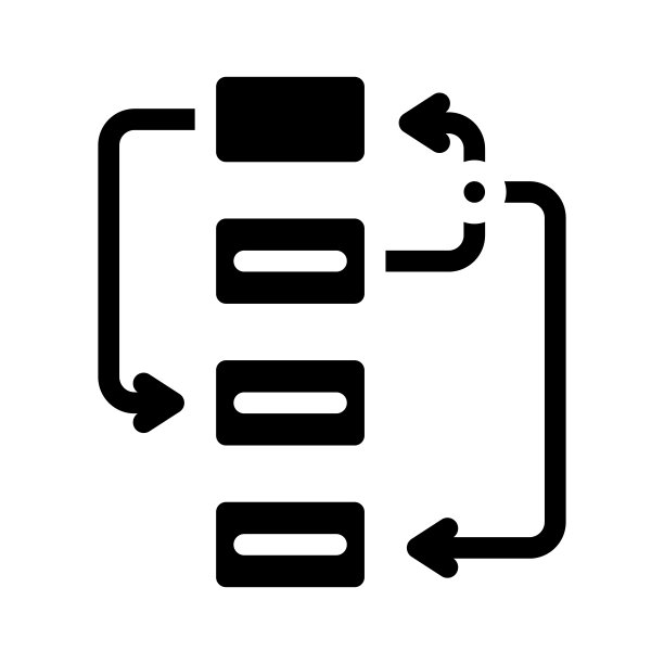 算法规划字形图标矢量插图图片下载