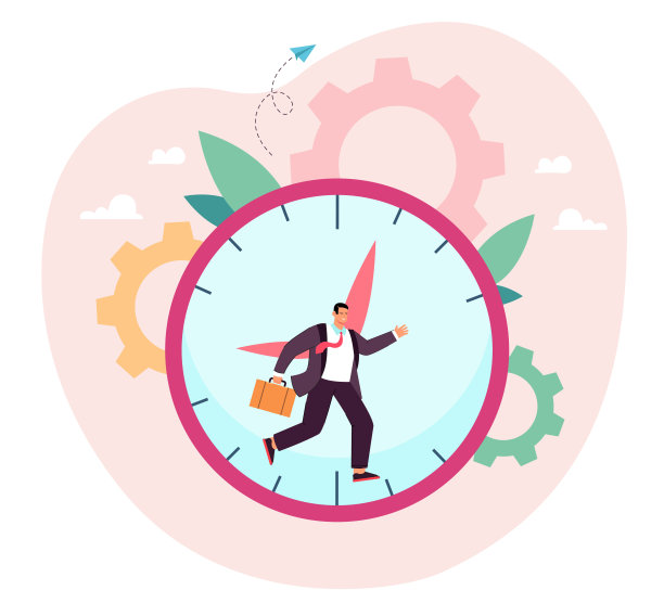 商人在大钟或天文钟内奔跑图片下载