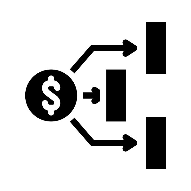 财务规划字形图标矢量插图图片下载