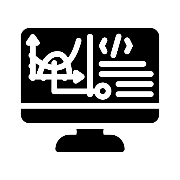 编程软件数据科学字形图标矢量插画图片下载