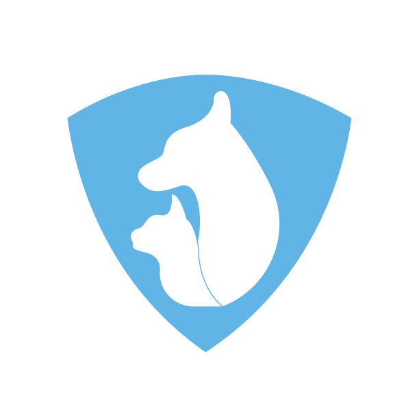 宠物护理诊所标志设计。猫狗图标设计。图片下载