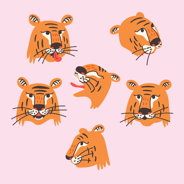 条纹虎脸套装图片下载