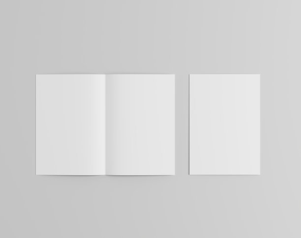 空白的双页折叠纸图片下载