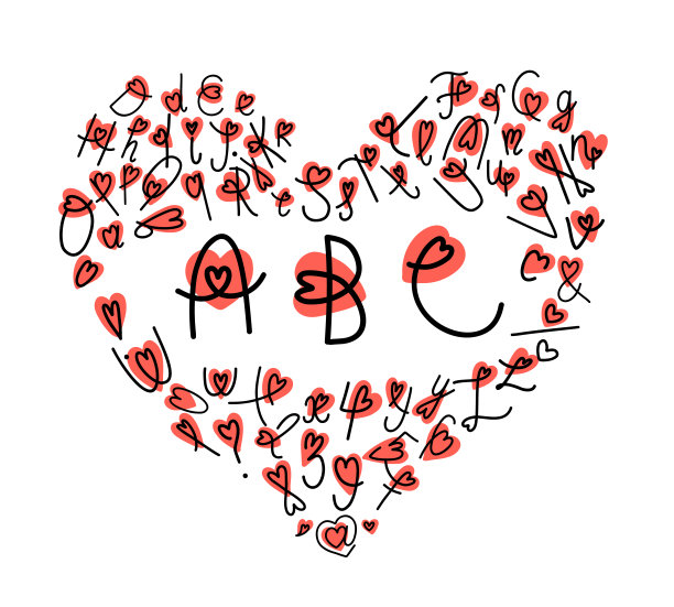 圣瓦伦丁节涂鸦ABC图片下载
