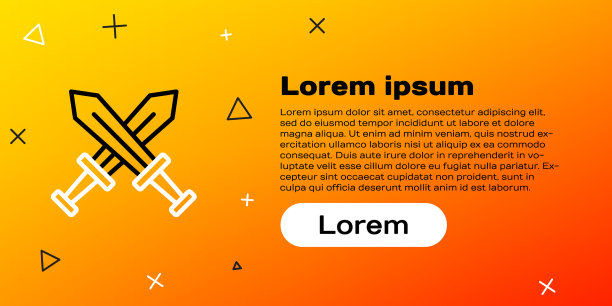 线交叉中世纪剑图标孤立图片下载