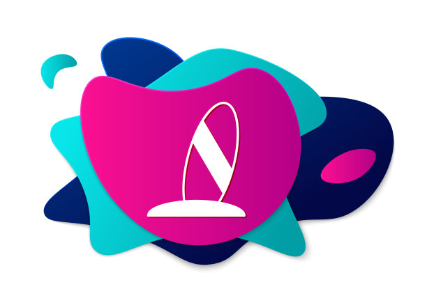 彩色冲浪板图标隔离在白色的背景图片下载