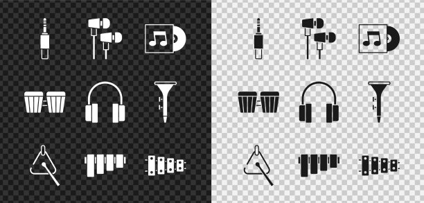 设置音频插孔空气耳机黑胶唱片图片下载
