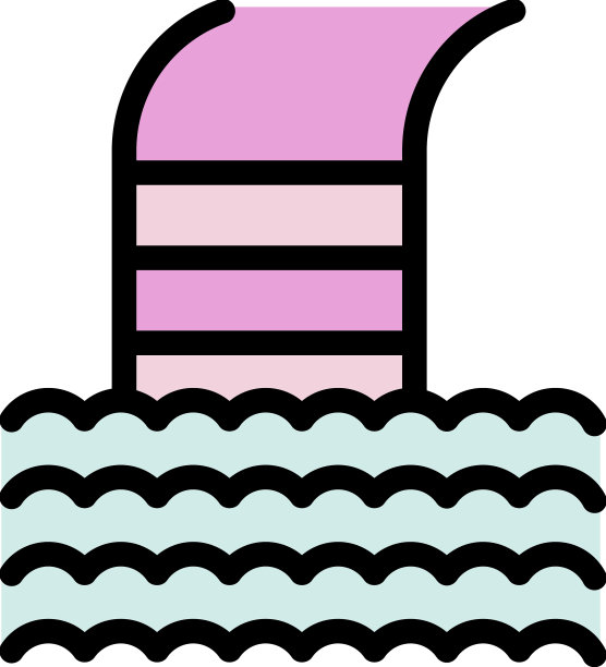 水池梯子图标颜色轮廓图片下载