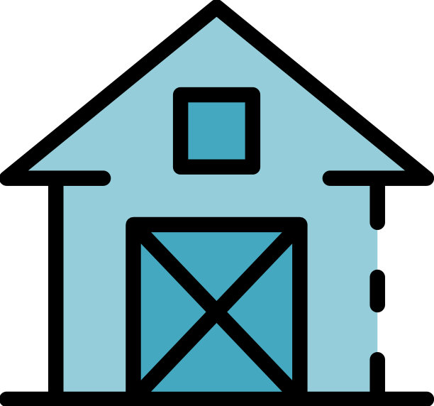 农场谷仓图标颜色轮廓图片下载