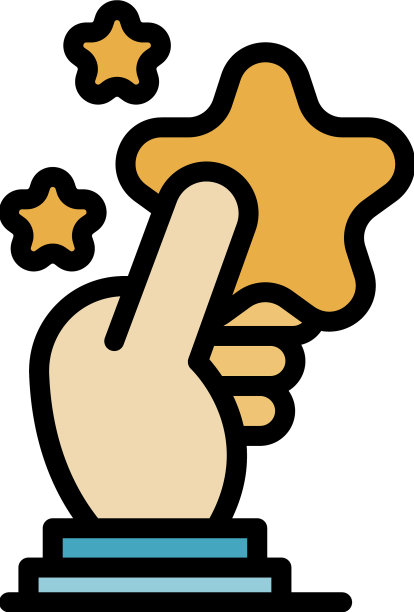 取星手图标颜色轮廓图片下载