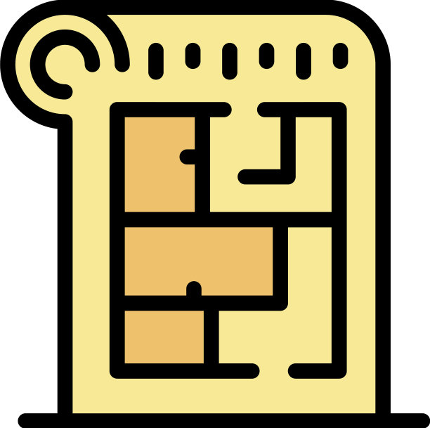 广告房屋平面图图标色彩轮廓图片下载