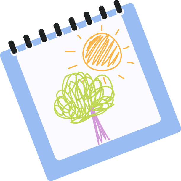 正方形的卡片上有孩子们画画和涂鸦图片下载