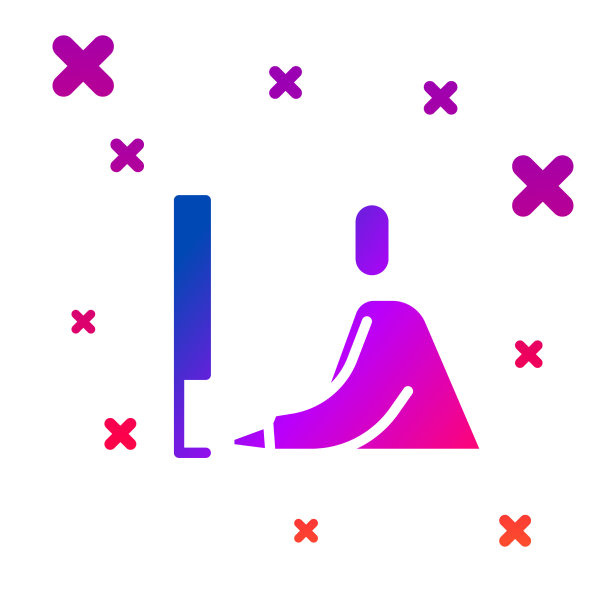 彩色学生工作在笔记本电脑图标孤立图片下载