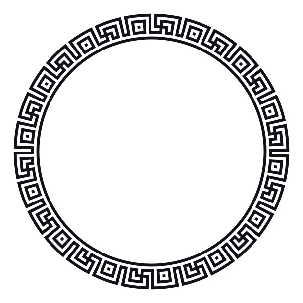 白色背景上的希腊帧，矢量图片下载