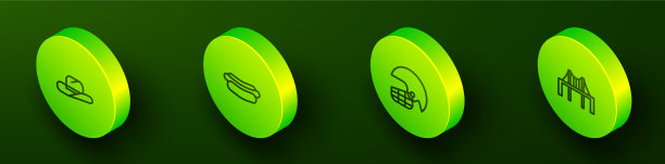 设置等距线西部牛仔帽热狗图片下载