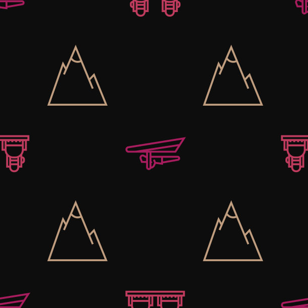 在雪板山上设置线和悬挂滑翔机图片下载