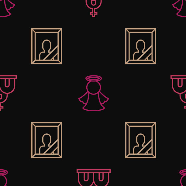 设置教堂建筑悼念相框和线图片下载