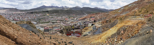 塞罗里科银矿全景。波托西图片下载