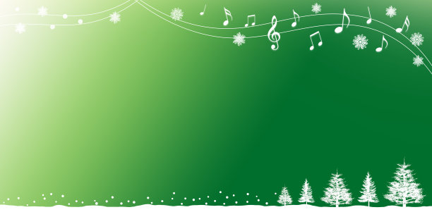 音乐和白色的雪花和树木背景插图图片下载