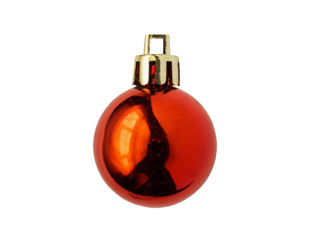红色圣诞球孤立在白色背景图片下载
